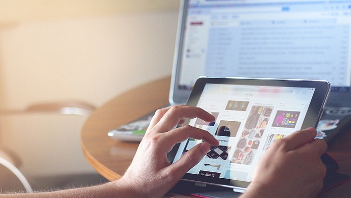 person using a tablet